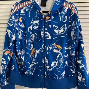 Adidas Farm Rio blue floral zip hoodie